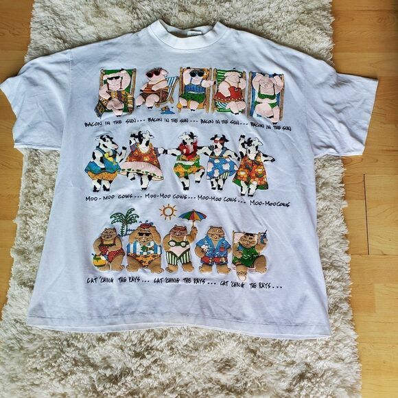 Vintage Other - Vintage Men's T-shirt one size Farm Animal Fun T-shirt